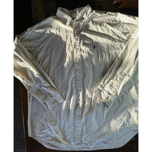 Ralph Lauren Blake XXL Long Sleeve Button Down Shirt Purple Blue Yellow Striped - Picture 1 of 6